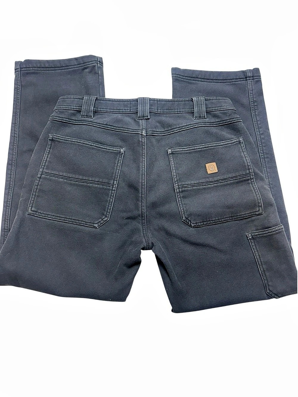 Coleman Men’s 32x30 Fleece Lined Canvas Work Pants Gray Utility Stretch